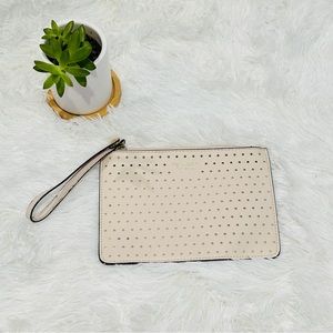 Victoria’s Secret  Ivory / Antique White Vegan Leather Wristlet